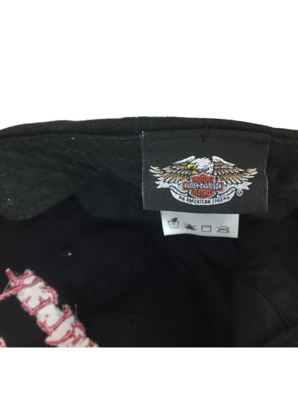 Harley-Davidson Womens Black & Red Cotton Baseball Cap Embroidered Flames Adjust - Picture 2 of 6